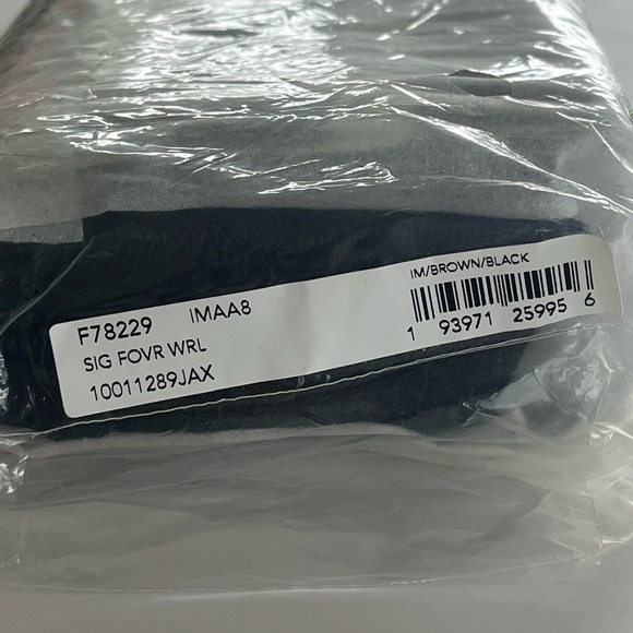 Coach Foldover Wristlet In Signature Canvas - Black/Brown - Picture 2 of 14